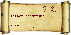 Tefner Krisztina névjegykártya